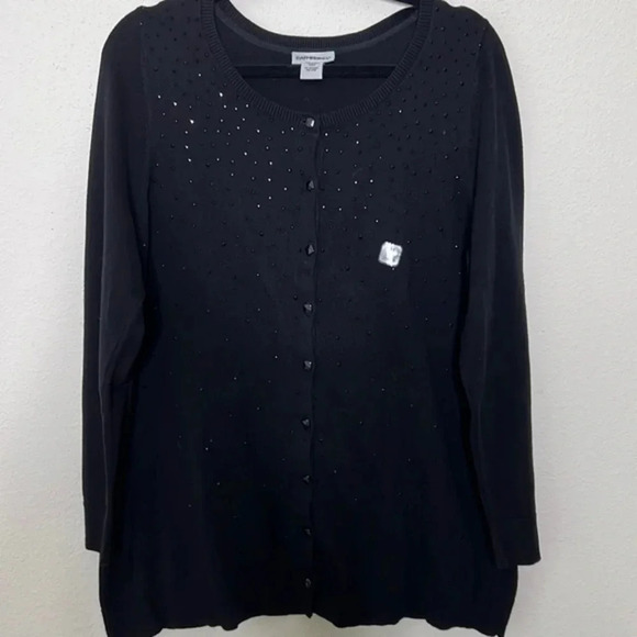 Catherines NWT black festive cardigan with embellishments size 0X plus size,All Products : American Fashion Style Bags On Sale